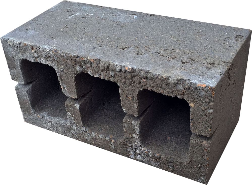 Плитка Блок пустотелый керамзитобетонный вибропрессованный 190*190*390 (марка бетона М150)